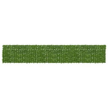 Vidaxl Ograja za balkon z listi Zelena in Rumena 600 x 100 cm