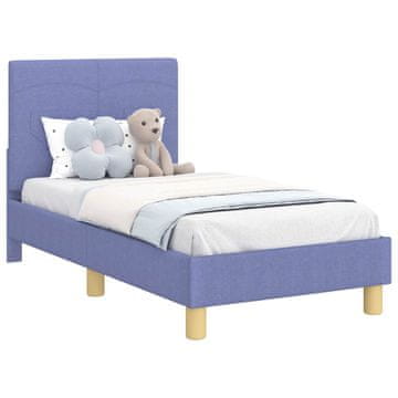Vidaxl Posteljica za malčke z vzglavjem Jeans modra 70 x 140 cm blago