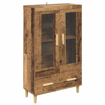 Vidaxl Visok predalnik Star les 70 x 31 x 115 cm Konstruiran les