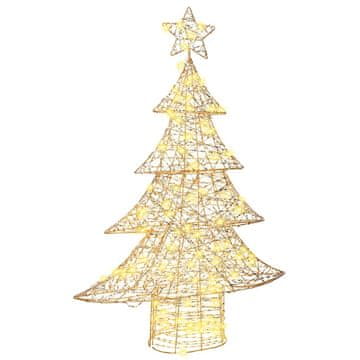 Vidaxl Božično drevo med 120 LED Toplo bela 120,5 cm PET