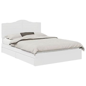 Vidaxl Postelja s shranjevanjem Bela 140 x 190 cm Konstruiran les
