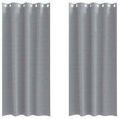 Vidaxl Zavese za zatemnitev z obroči 2 szt. Svetlo siva 225 x 140 cm