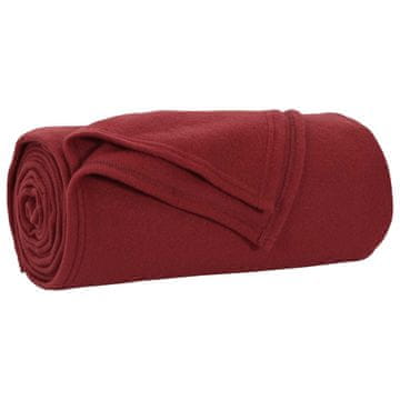 Vidaxl Odeja Bordeaux rdeča 240 x 220 cm Flis