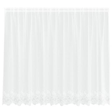 Vidaxl Čipkasta Zavesa z zavesami Bela 300 x 140 cm Poliester