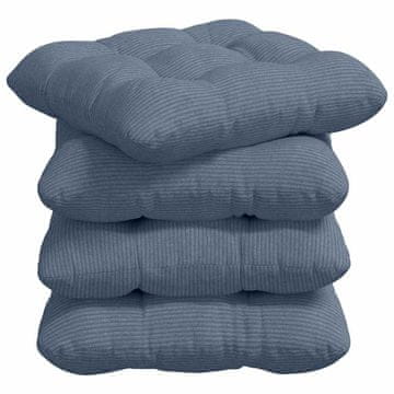 Vidaxl Sedežne blazine 4 szt. Modra 40 x 40 cm Žametna tkanina