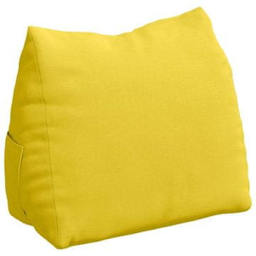 Vidaxl Poglavni vzglavnik Svetlo rumena 60 x 20 x 50 cm blago