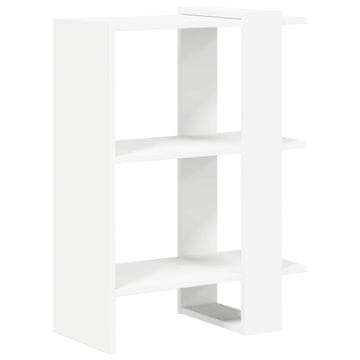 Vidaxl Knjižna polica 2 ravni 52 x 25 x 71,5 cm Inženirski les Bela