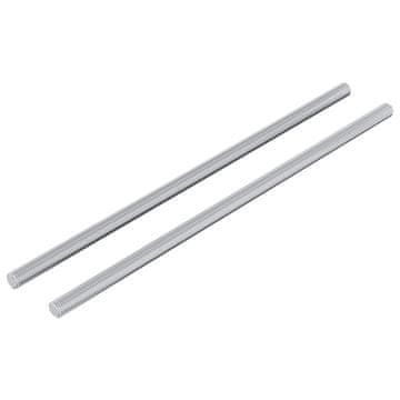 Vidaxl Navojna palica 2 szt. srebrna 6 x 170 mm Jeklo