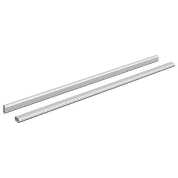 Vidaxl Palica za omaro 2 szt. srebrna 764 x 15 x 29 mm