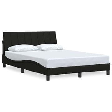 Vidaxl Posteljni okvir brez vzmetnice Hanko črn 140x190 cm blago