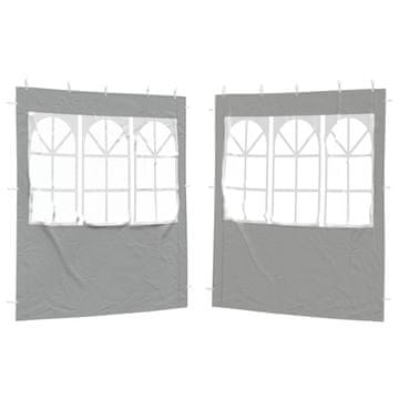 Vidaxl Stranska stena zabavnega šotora 2 szt. 200 x 195 cm Svetlo siva