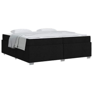 Vidaxl Konstrukcija postelje z vzmetnico Črna 200 x 200 cm blago