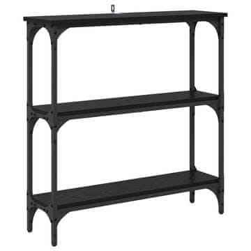 Vidaxl Konzolna miza Črna Orehovina 75 x 22,5 x 75 cm Konstruiran les