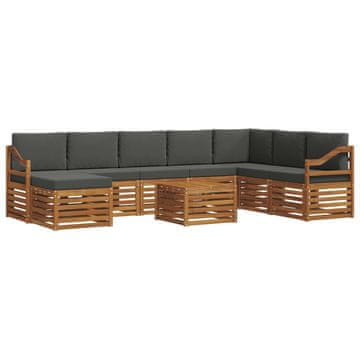 Vidaxl Zunanja garnitura za sedenje 9 szt. Naravna in antracitna
