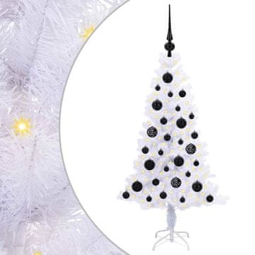 Vidaxl Umestno božično drevo med 150 LED Bela 120 cm PVC in jeklo