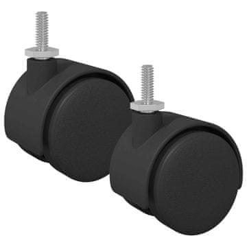 Vidaxl Kolesci 2 szt. Črna 40,1 x 37,8 mm PP in železo