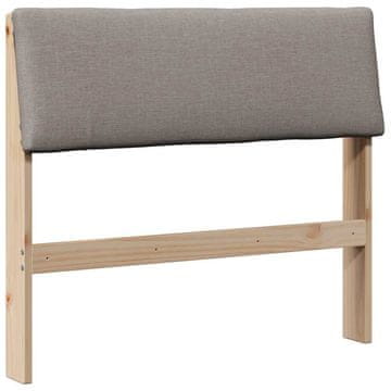 Vidaxl Tapecirano vzglavje Taupe 100 cm Masivno borovo les