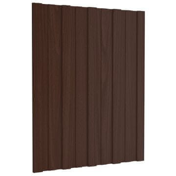 Vidaxl Strešni panel 12 szt. Rjava 60 x 45 cm Pocinkano jeklo