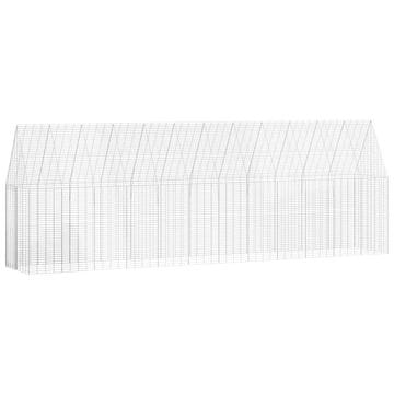 Vidaxl Kletka za piščance 2 szt. srebrna 600 x 100 x 210 cm