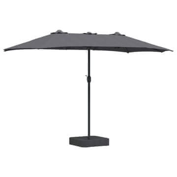 Vidaxl Vrtni dežnik Antracit 385 x 209 x 244 cm Poliester