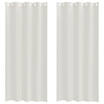 Vidaxl Voile zavesa z zavesami 2 szt. krema 245 x 140 cm Poliester