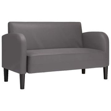 Vidaxl Loveseat kavč siva 110 cm umetno usnje