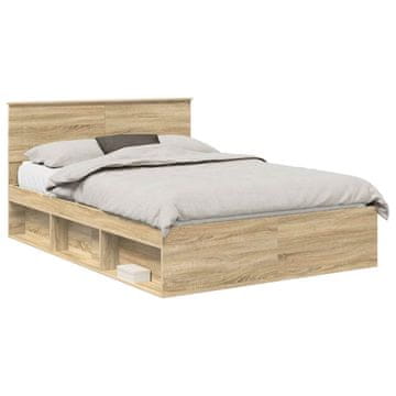 Vidaxl Konstrukcija postelje Sonoma 140 x 190 cm Konstruiran les