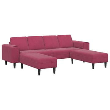 Vidaxl Dnevna soba kavč 3 szt. Vinorodna rdeča 250 x 188 x 76 cm