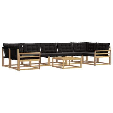 Vidaxl Zunanja garnitura za sedenje 8 szt. Bela in črna 79 x 79 x 37 cm