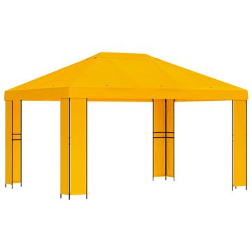 Vidaxl Paviljon 4 × 3 m Rumena Poliester in jeklo 190 gsm