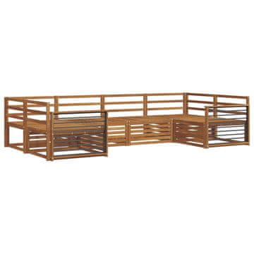 Vidaxl Sedežne garniture 6 szt. Naravna Masiven les akacije