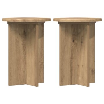 Vidaxl Stojalo za rastline 2 kos Artisan hrast Ø29,5 x 40 cm