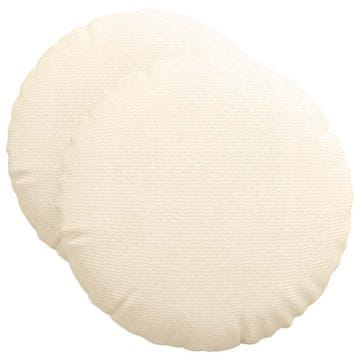 Vidaxl Sedežne blazine 2 szt. krema Ø50 x 19 cm Žametna tkanina