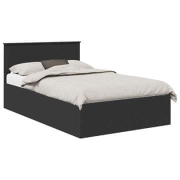 Vidaxl Konstrukcija postelje Črna 120 x 190 cm Konstruiran les