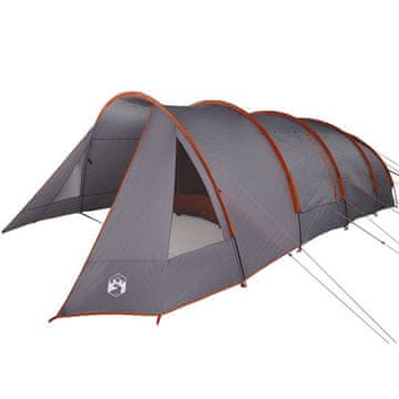 Vidaxl Tunelska šotor za 6 oseb Siva in oranžna 890 x 470 x 220 cm