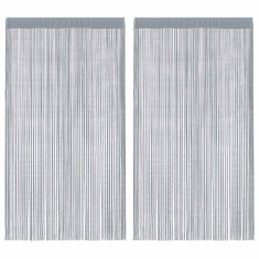 Vidaxl Zavese iz nitk 2 kosa 100x250 cm svetlo sive barve