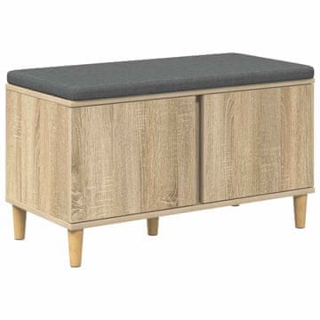 Vidaxl Haldna klop z blazino z vrati Sonoma hrast 80 x 38 x 46 cm