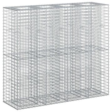 Vidaxl Gabionska dvignjena postelja 2 szt. srebrna 170 x 50 x 150 cm