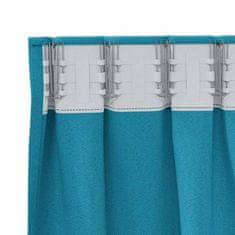 Vidaxl Zavese za zatemnitev z obroči 2 szt. Turkizna 140 x 140 cm