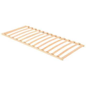 Vidaxl Lamelni podstavek Rjava 90 x 190 cm Trda bukovina