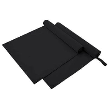 Vidaxl Športne brisače 2 szt. Črna 180 x 90 cm Poliester in poliamid