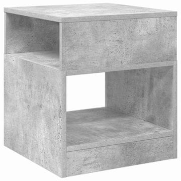 Vidaxl Stranska miza Betonsko siva 40,5 x 40 x 45 cm Konstruiran les