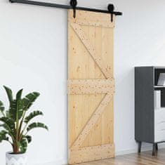 Vidaxl Vrata NARVIK 85 x 210 cm Masiven borov les (neobdelan) Naravna