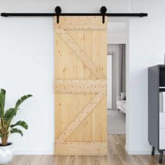 Vidaxl Vrata NARVIK 85 x 210 cm Masiven borov les (neobdelan) Naravna