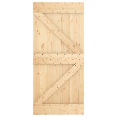 Vidaxl Vrata NARVIK 95 x 210 cm Masiven borov les (neobdelan) Naravna
