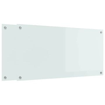 Vidaxl Kuhinjski panel 2 szt. Bela 100 x 50 cm kaljeno steklo