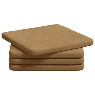 Vidaxl Sedežne blazine 4 szt. Rjava 40 x 40 x 3 cm Žamet