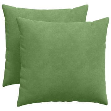 Vidaxl Blazine za kavč 2 szt. Svetlo zelena 50 x 50 cm Žametna tkanina