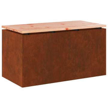 Vidaxl Vrtna klop Rjav 80 x 40 x 43 cm Odporno jeklo