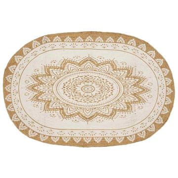 Vidaxl Preproge za površine Naravna z belim tiskom 152 x 245 cm Juta